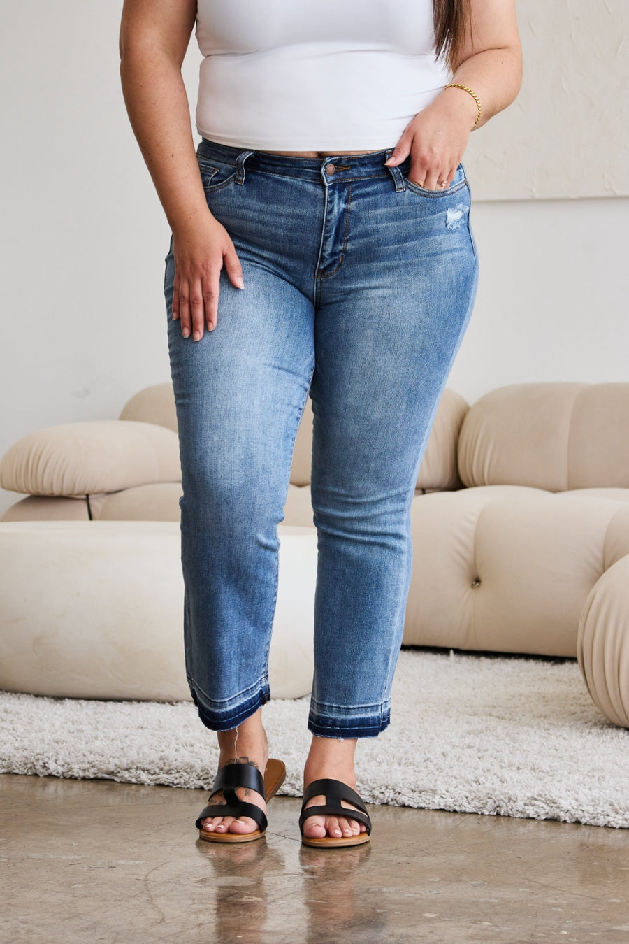 Release Hem Cropped Bootcut Jeans