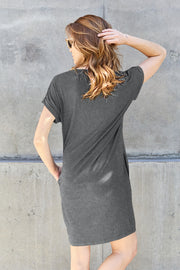 Short Sleeve T-Shirt Dress with Pockets