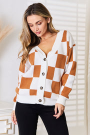 Button-Up V-Neck Dropped Shoulder Cardigan Cardigan Muses Of Bohemia   