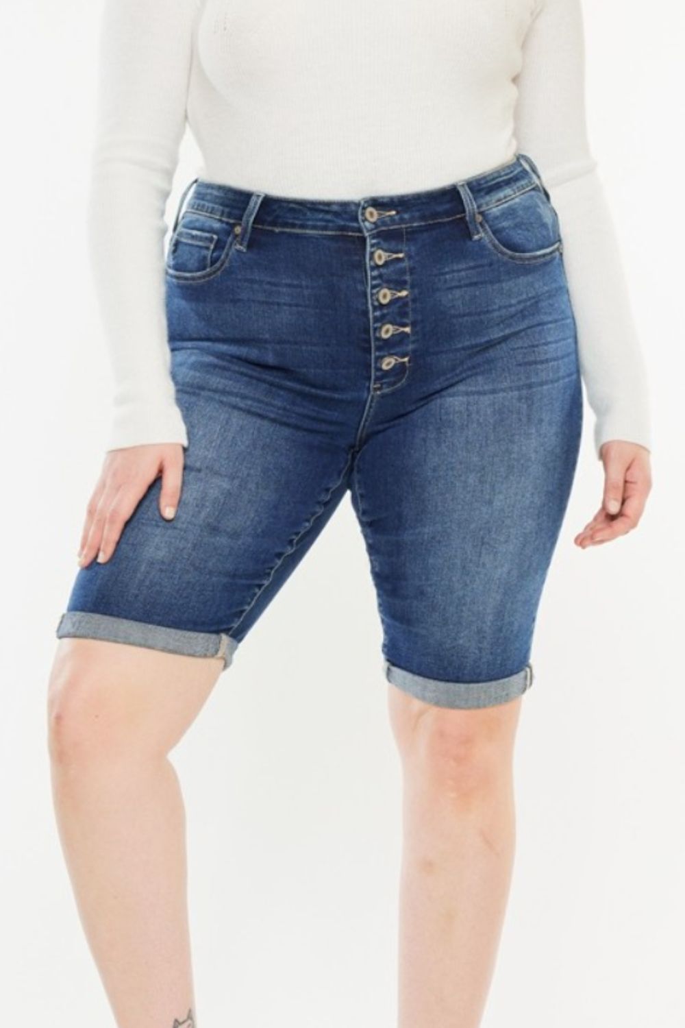 Plus Size Button Fly Denim Shorts Pants Muses Of Bohemia   