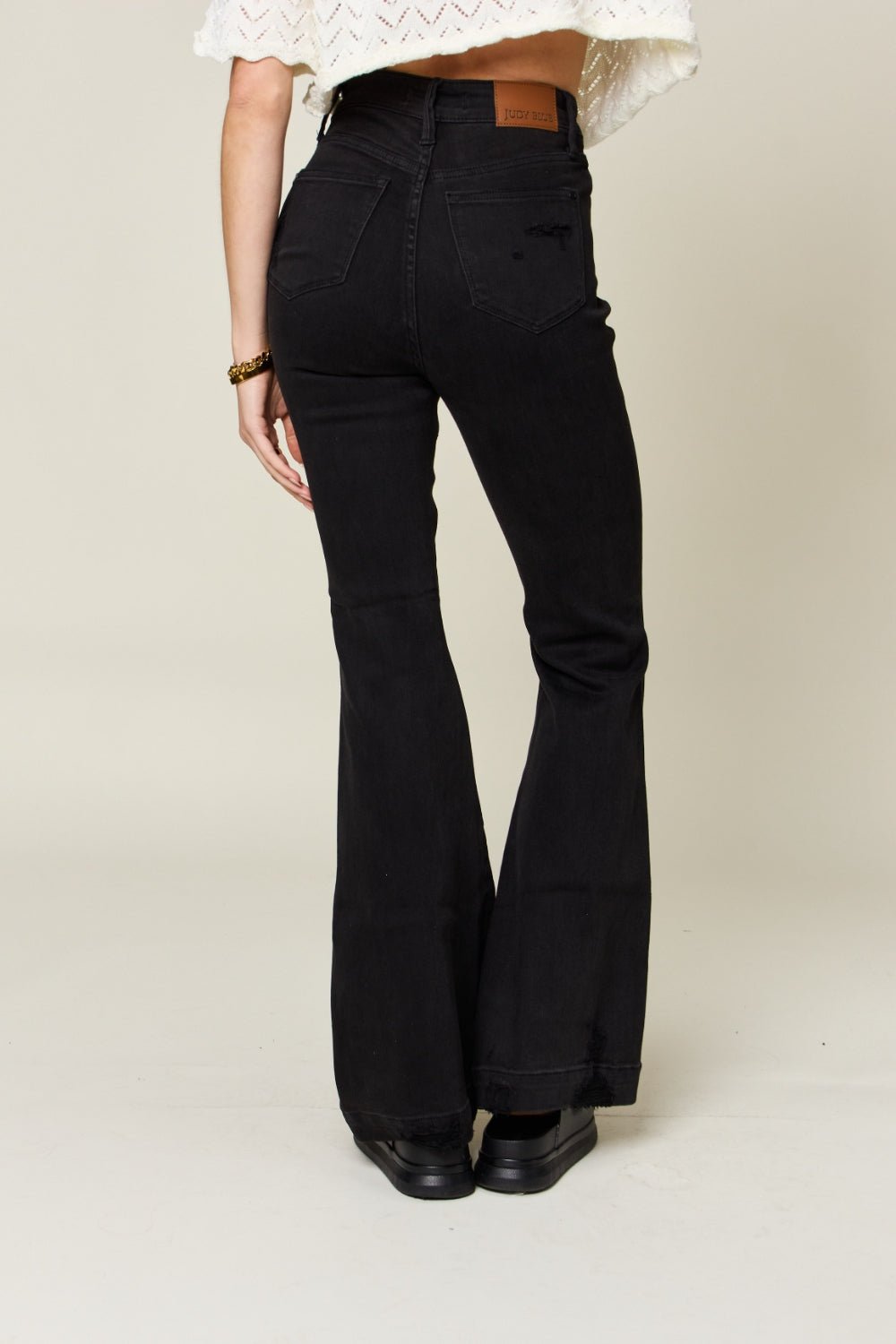 Plus Size High Waist Distressed Flare Jeans Pants Muses Of Bohemia   