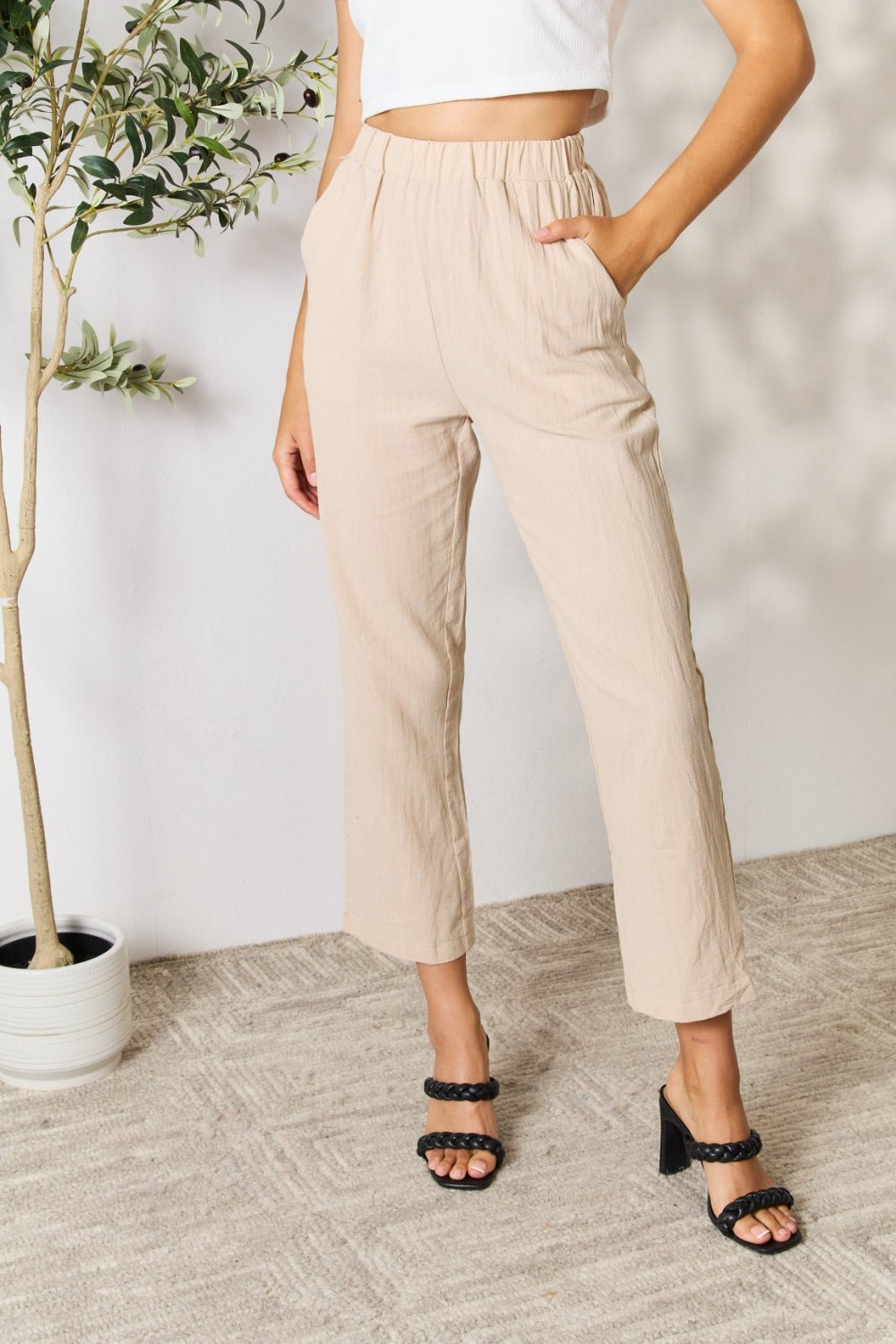 Pull-On Pants with Pockets - Muses Of Bohemia